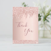 サンキューカード誕生日バラ金ゴールドグリッター乾燥 サンキューカード (スタンド正面)