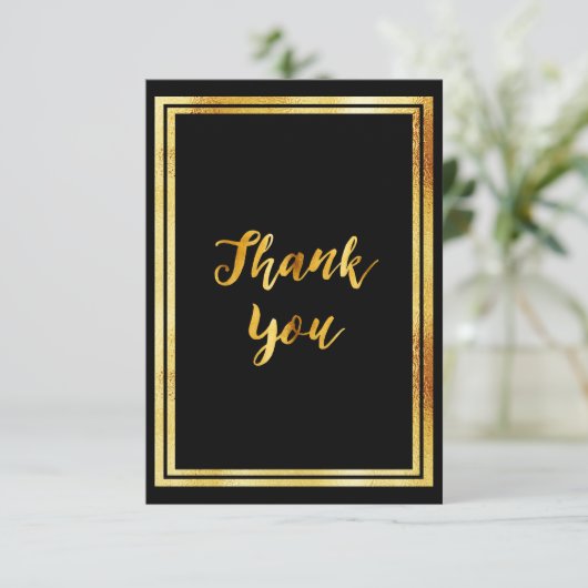サンキューカード誕生日ブラック金ゴールド サンキューカード (スタンド正面)