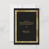 サンキューカード誕生日ブラック金ゴールド サンキューカード (裏面)