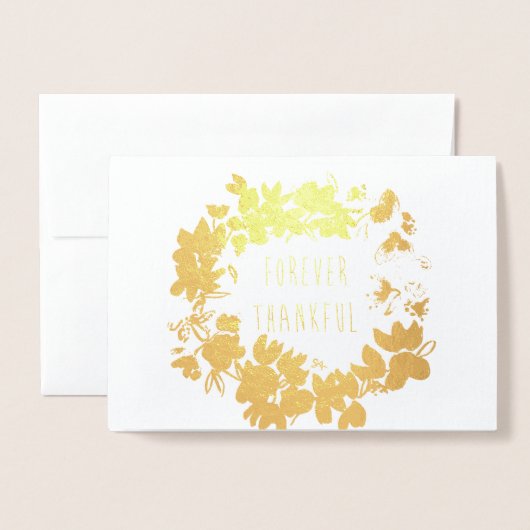 サンキューカード金ゴールド箔 箔カード (封筒付き正面)