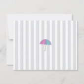 サンキューカード雲赤ちゃんシャワー散水少女 招待状 (裏面)