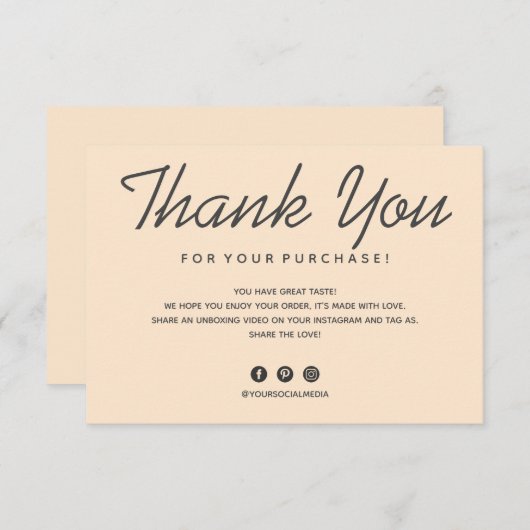 サンキューカード (正面/裏面)