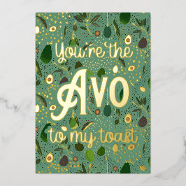 サンキューカード「あなたは、私のトーストに'avo'」 箔招待状