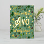 サンキューカード「あなたは、私のトーストに'avo'」 箔招待状 (立ち正面)