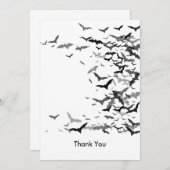 サンキューカード-こうもり 空白の / 招待状 (正面/裏面)
