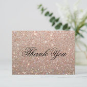 サンキューカード-すてきなばら色の金ゴールドGlit サンキューカード (スタンド正面)