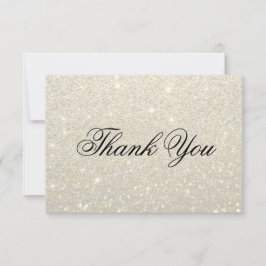 サンキューカード-すてきなホワイトゴールドGlit サンキューカード