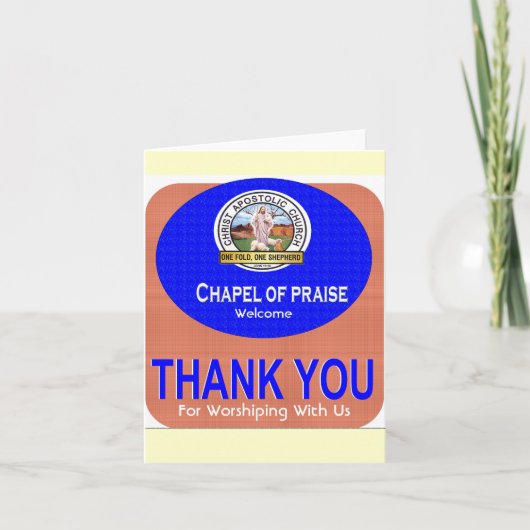 サンキューカード、ようこそ、私たちと共に礼拝へ サンキューカード (正面)
