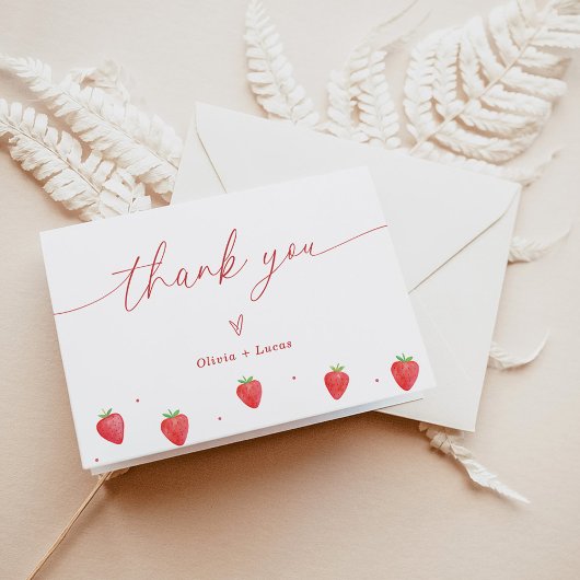 サンキューカード |イチゴの赤ちゃんシャワー