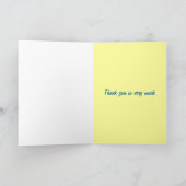 サンキューカード、ギフトを持つおもしろいな鳥 サンキューカード (内部)