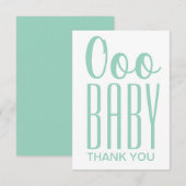 サンキューカード：グリーンoooベビーありがとう サンキューカード (正面/裏面)