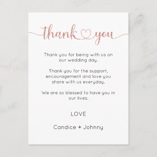 サンキューカード、スクリプトサンキューカード ポストカード (正面)