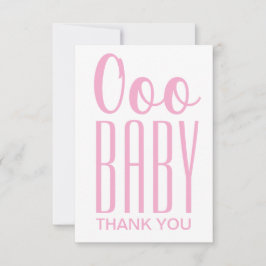 サンキューカード：ピンクOooベビーありがとう サンキューカード