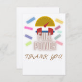 サンキューカード(フィットネス、abs実行中、トレーニング) サンキューカード (正面/裏面)