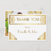 サンキューカード,フォトバック素晴らし,ギャツビー,白金ゴールド サンキューカード (正面/裏面)
