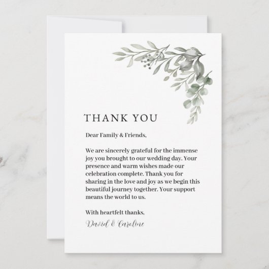 サンキューカード-フローラ, ミニマル,シンプル サンキューカード (正面)