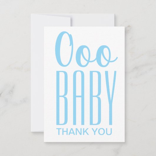 サンキューカード:ブルーoooベビーありがとう サンキューカード (正面)