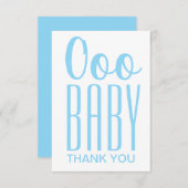 サンキューカード:ブルーoooベビーありがとう サンキューカード (正面/裏面)