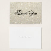 サンキューカード – ホワイト金ゴールドグライトファブ (正面&裏面)