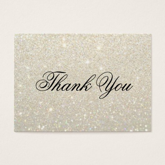 サンキューカード – ホワイト金ゴールドグライトファブ (正面)