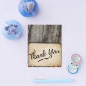 サンキューカード-ヴィンテージ、木材の背景、素朴 チラシ (シングル)