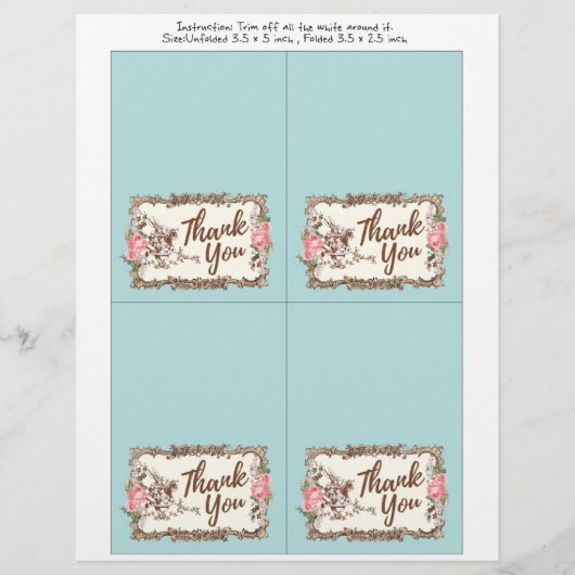 サンキューカード – 不思議の国のアリス チラシ (正面)