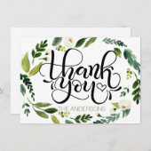 サンキューカード – 手書きカードの水色 (正面/裏面)