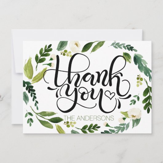 サンキューカード – 手書きカードの水色 (正面)