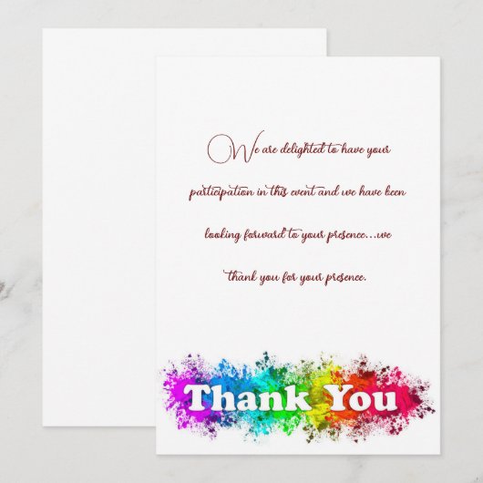 サンキューカード 招待状 (正面/裏面)