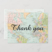 サンキューカード--数々のカラーのワールドマップ ポストカード (正面/裏面)