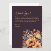 サンキューカード – 水彩秋花 – 紫 –  招待状 (正面/裏面)