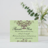 サンキューカード-真新しい緑及びチョコレート色 サンキューカード (スタンド正面)