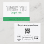 サンキューカードQrコードロゴグリーンビジネス 名刺 (正面/裏面)