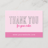 サンキューカードQrコードロゴピンクビジネス 名刺 (正面)