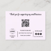 サンキューカードQrコードロゴミニマリスト事業 名刺 (裏面)