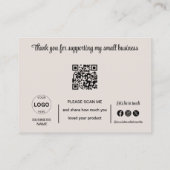 サンキューカードQrコードロゴミニマリスト事業 名刺 (裏面)