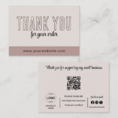 サンキューカードQrコードロゴミニマリスト事業 名刺 (正面/裏面)