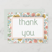 サンキューガーデンかわいらしポピーフローラベビーシャワー ポストカード (正面/裏面)