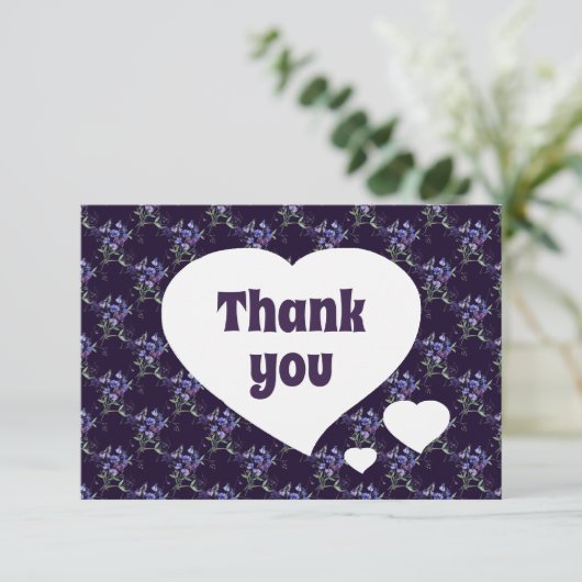 サンキューガーデンフラワースイートピーズフローラルパターン サンキューカード (スタンド正面)