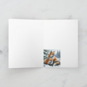 サンキューキツネ動物野生動物自然アート カード (内部)