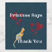 サンキューキャットシッター赤いハート感謝 ワインラベル (シングルラベル)