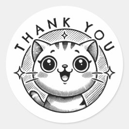 サンキューキャット ラウンドシール