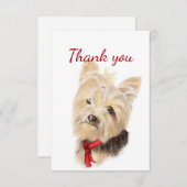 サンキューキュートウォーター色ヨークシャーテリアヨークシャーテリア サンキューカード (正面/裏面)