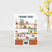 サンキューキュートキッチンイラストレーションカスタム カード (黄色い花)