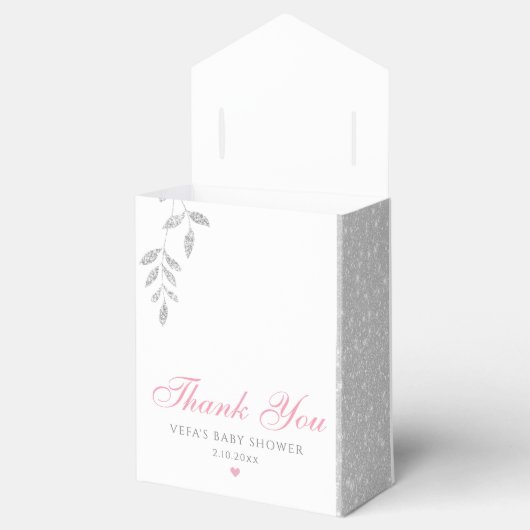 サンキューキュートピンク秋カボチャ女の子ベビーシャワー フェイバーボックス (オープン)