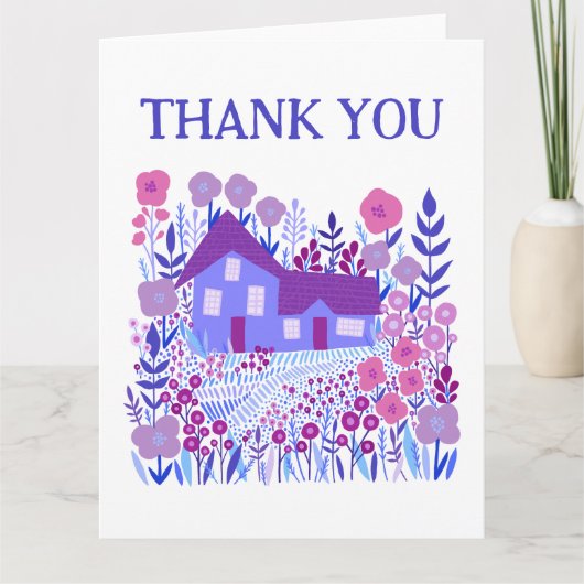 サンキューキュートファームハウスガーデンホームパープル カード (正面)