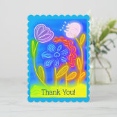 サンキューキュートフラワースケッチ サンキューカード (スタンド正面)