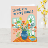 サンキューキュートフローラカスタムブーケカラフル カード (黄色い花)