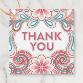 サンキューギフトラベルとレトロな花 フェイバータグ (正面)