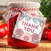 サンキューギフトラベルとレトロな花 フェイバータグ